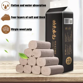 

4 Ply 10 Rolls Toilet Paper Bulk Rolls Bath Tissue Paper Household Bathroom Soft Skin-Friendly Disinfection Cleaning Supplies