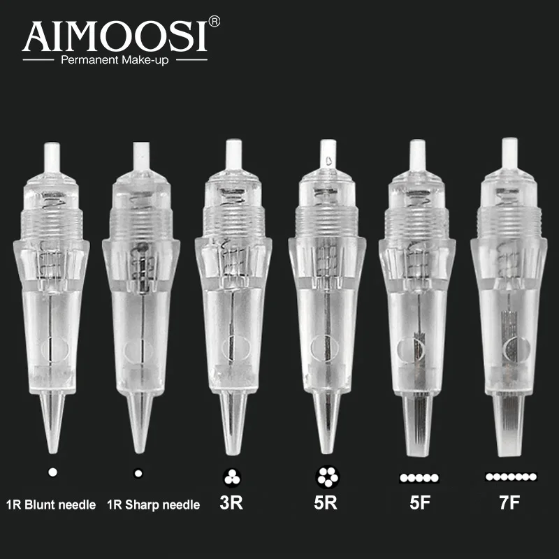 

100pcs disposable permanent makeup Cartridge needles Bayonet Tattoo gun 1R/3R/5R/5F/7F for digital eyebrow/lips/eyeliner machine