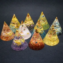Orgonit piramidi orgon manevi şifa enerji dönüştürücü Metatron jeneratör doğal kristal kuvars takı Reiki çakra taşları