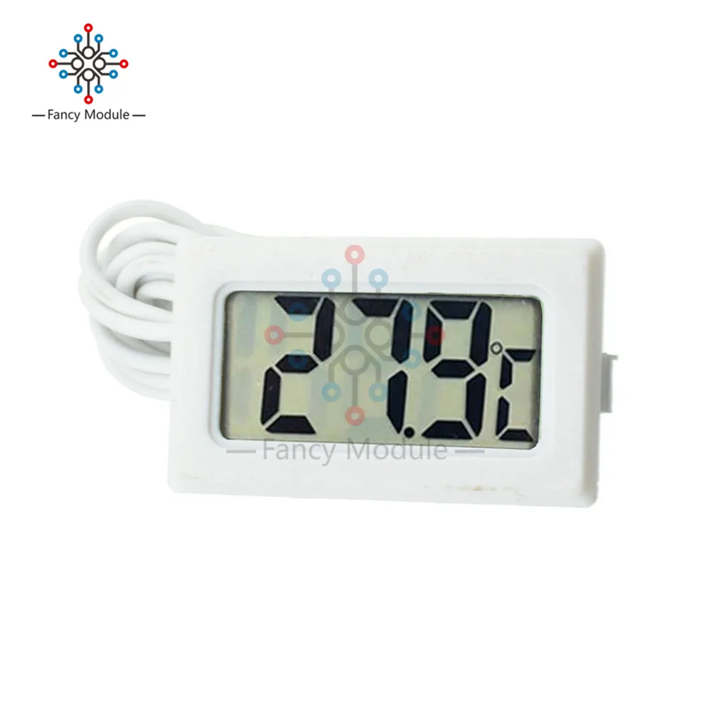 White with 2M Cable Diymore Мини ЖК-цифровой термометр для морозильной камеры температура-50~ 110℃ Холодильник термометр Крытый Открытый зонд 1 м 2 м - Цвет: White with 2M Cable