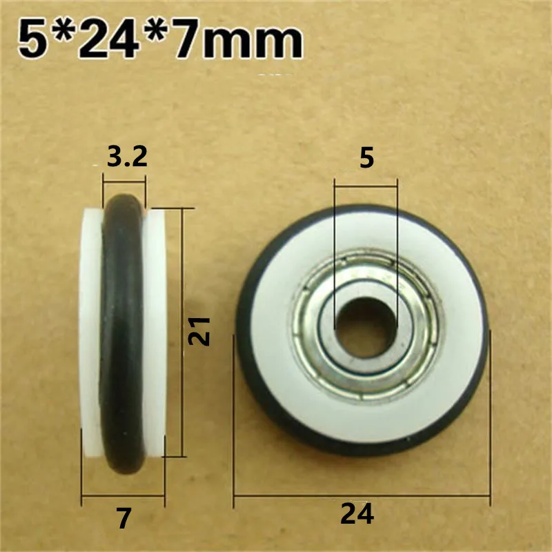 20 stücke/100 stücke 5*24*7mm O ring weiche gummibeschichtete lager POM tafel angeln getriebe 625ZZ riemenscheibe rad roller 3d drucker teile – Detail 1