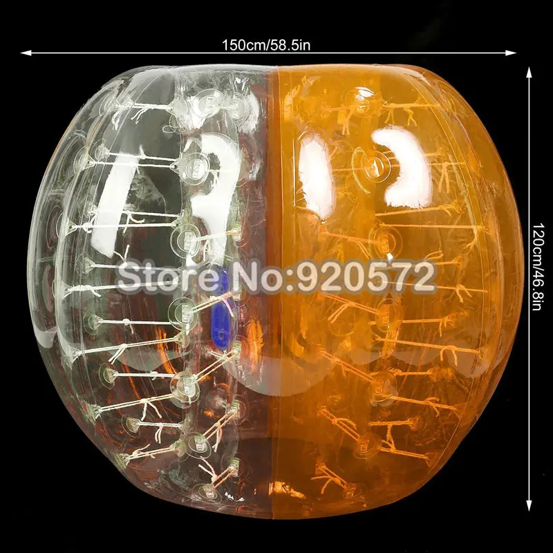 half orange clear Цена по прейскуранту завода-изготовителя! Дешевые 1 м Зорб мяч, человек пузырь футбольный костюм, надувной бампер мяч для детей - Цвет: half orange clear