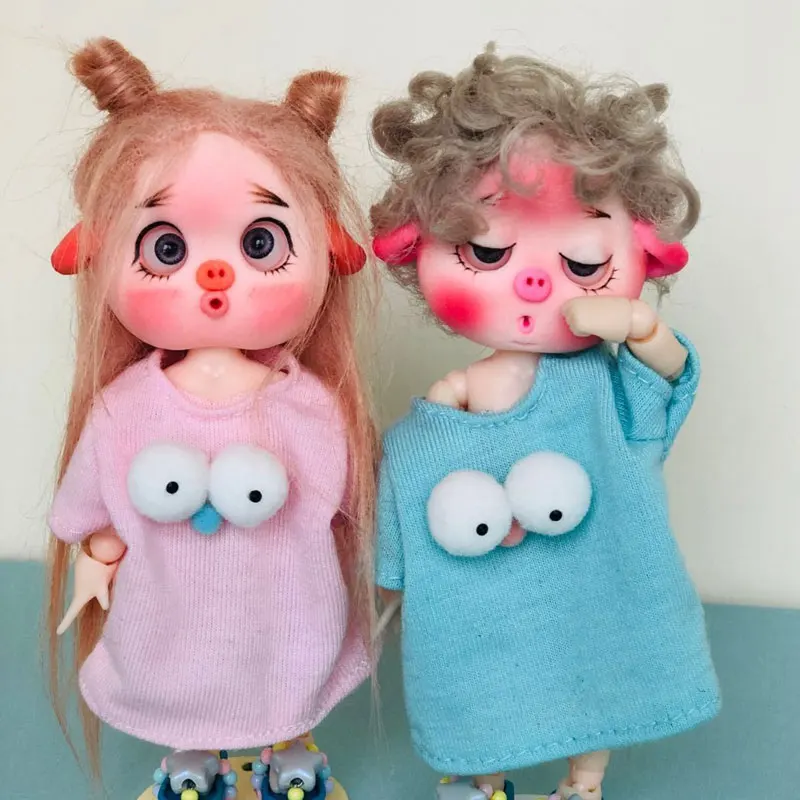 

long pajama wide-eyed OB11 baby GSC beautiful pig face baby doll clothes obitsu11 Mini doll clothes
