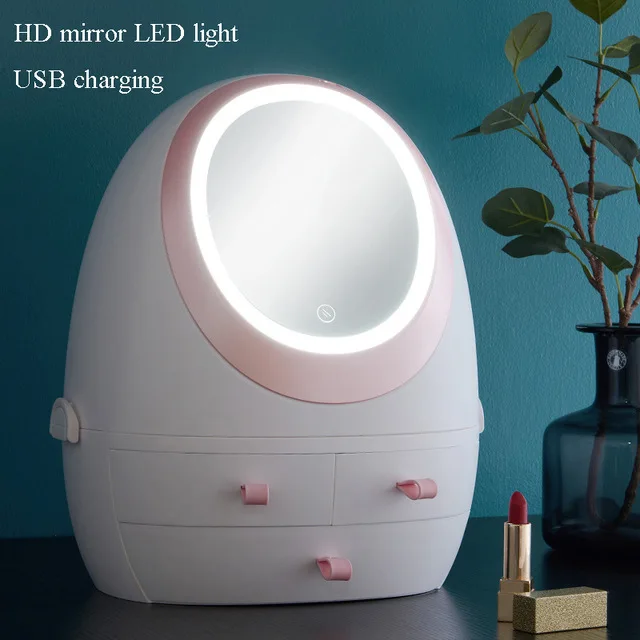 LED models 2019HD светодиодный зеркальный светильник, коробка для хранения косметики, коробка для хранения ювелирных изделий, ящик, USB перезаряжаемый портативный ящик для хранения косметики - Цвет: LED models
