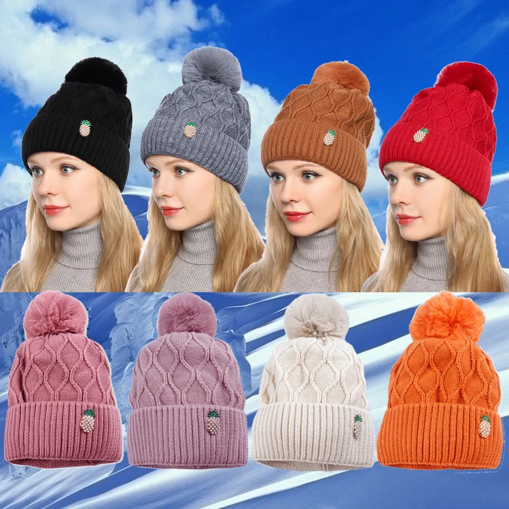 Fashion winter hats for women Curling Baseball Cap comfortable Hat Winter Warm Knitted Ball Cap czapka zimowa#pingyou