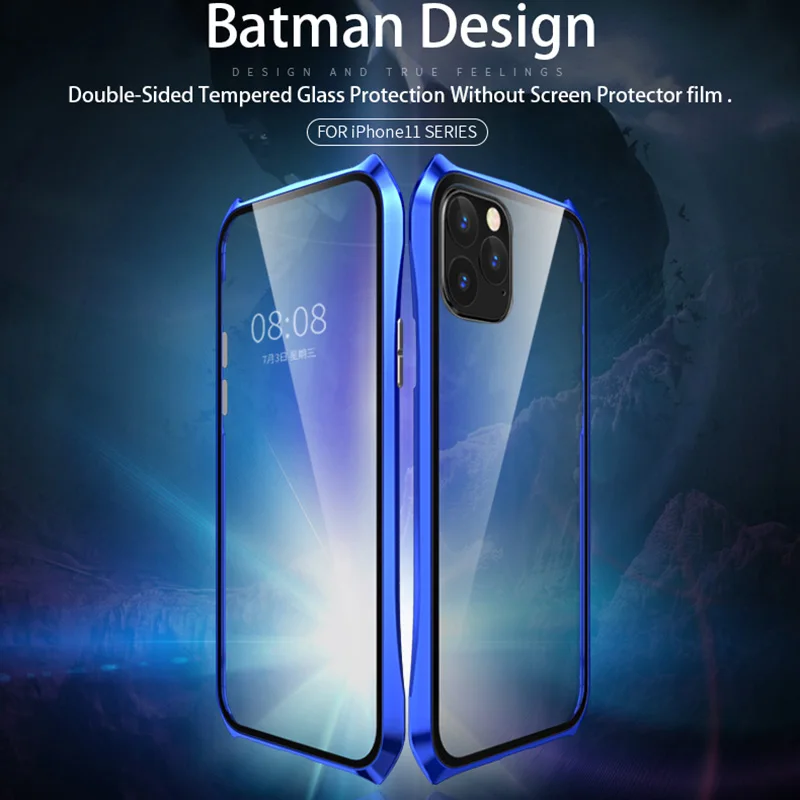 

360 Protect Magnetic Case For iphone 11 Pro Max Metal Bumper Clear Glass Cover SFor iphone11 Pro 2019 Luxury Shockproof Armor