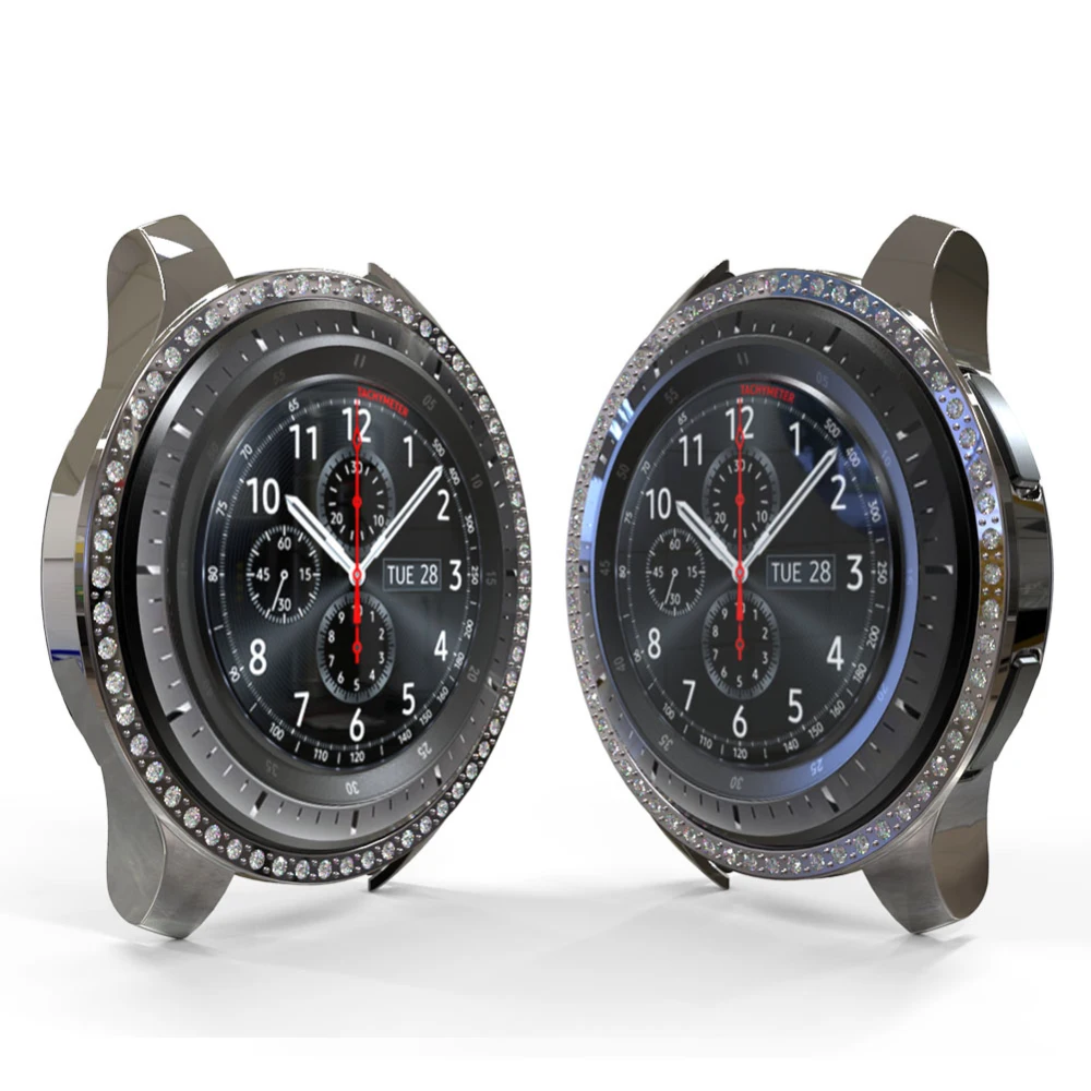 Чехол со стразами для samsung Galaxy Watch, 46 мм, 42 мм, бампер, аксессуары для умных часов, защитный корпус из поликарбоната, защитная рамка