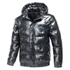 2022 winter men's jacket casual Warm Thick coat fashionable hooded parkas men clothing shiny waterproof jackets size 4XL MY309 ► Photo 3/6
