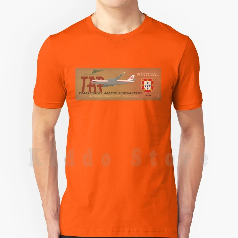 Tap Portogallo Retrojet A330 Cs-Tov T Shirt Cotone Uomo Stampa Fai-Da-Te Cool Tee Tap Tap Portogallo Trasporti Aereos Porto