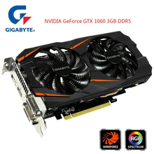 Видеокарта Gigabyte NVIDIA GeForce GTX 1060 WINDFORCE OC 3 ГБ, интегрированная с 3 ГБ памяти 192bit GDDR5 для ПК
