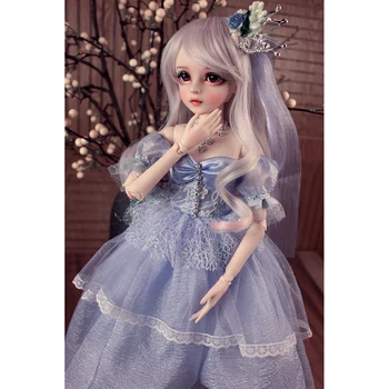 

60cm 1/3 BJD Dolls Mechanical Joints Princess Doll Set - Sky-blue (Included Eyes + Handmade Makeup + Full Clothes As Shown)