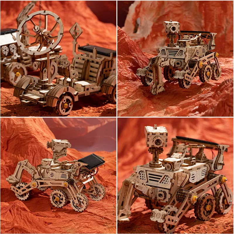 Moon Buggy Curiosity Spirit Discovery Rover Movable 3D Wooden Puzzle Toys Funny Teaching Educational Home Deco Model Building moon buggy curiosity spirit discovery rover movable 3d wooden puzzle toys funny teaching educational home deco model building