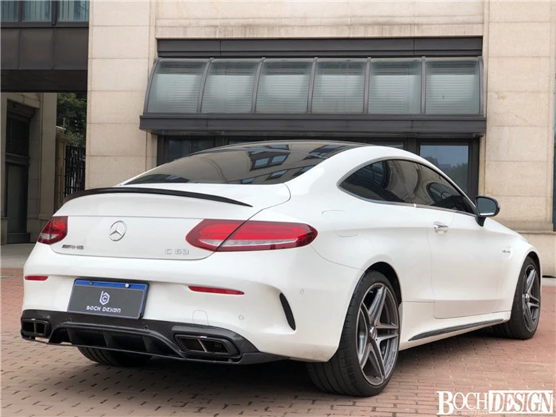 Углеродного волокна задний спойлер багажник губы загрузки крыла для Mercedes Benz C63 W205 C205+ C Class C250 C300 C350 2-купе