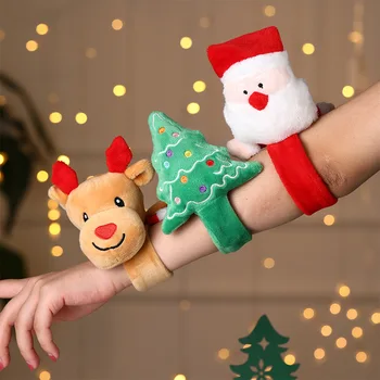 

Xmas Bracelet Christmas Snap Ring Santa Wrist Clap Elk Tree Christms Patted Circle Noel Natal Offer Kids Bracelet Gift