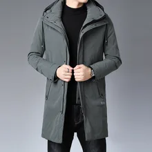 Брендовая одежда, мужская теплая зимняя куртка на 90% сером утином пуху/мужской высококачественный приталенный длинный Повседневный пуховик, размер S-4XL