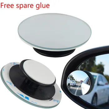

2pcs 360 Degree Rotable Rimless Universal Wide Angle Round Blind Spot Mirror Round Convex Mirror Rearview Parking Mirror