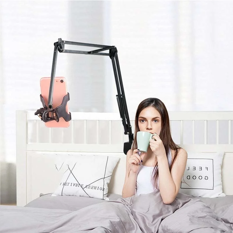 Mobile Phone Tablet Holder Long Arm Flexible Folding Stand For Desktop Bed Universal Cellphone Bracket Metal Clamp Support | Мобильные