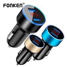 FONKEN USB Auto Ladegerät 2 Port LED 3,1 EINE Universal Telefon Schnelle Lade für iPhone Samsung Automobil Spiegel Dual Ladung adapter