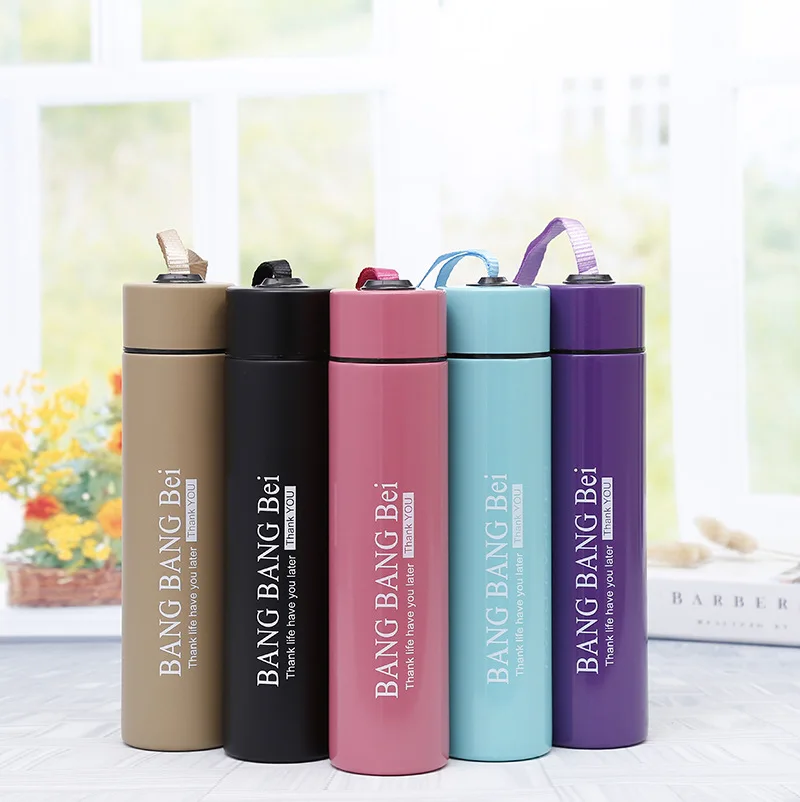

Insulated Stainless Steel Bottle Creative Tumbler with Rope Handle Outdoor Portable Cup Logo