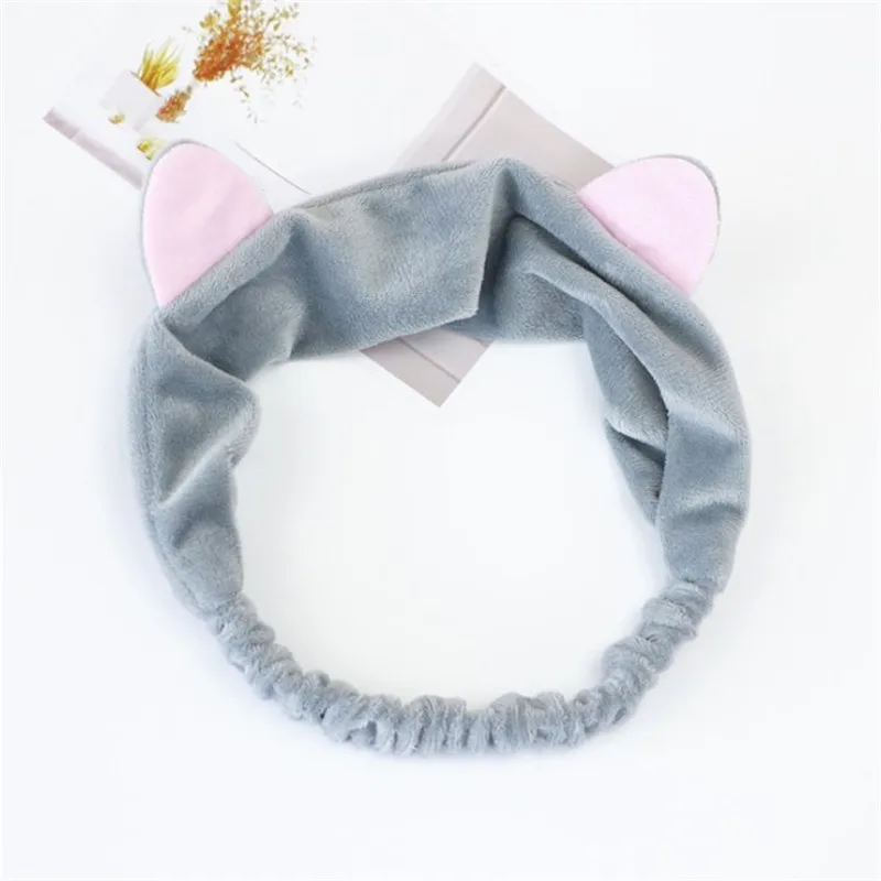 cat ear grey Новинка, модный фланелевый мягкий бантик, ободок с кроличьими ушами для женщин, девушек, тюрбан, милый держатель, повязка для волос, головной убор, аксессуары для волос - Цвет: cat ear grey