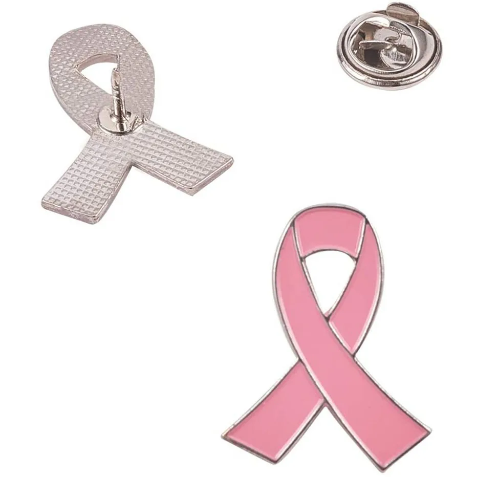 Pink Ribbon Pin, 20 Pcs Official Ribbon Brooches Breast Cancer Awareness Lapel Pins