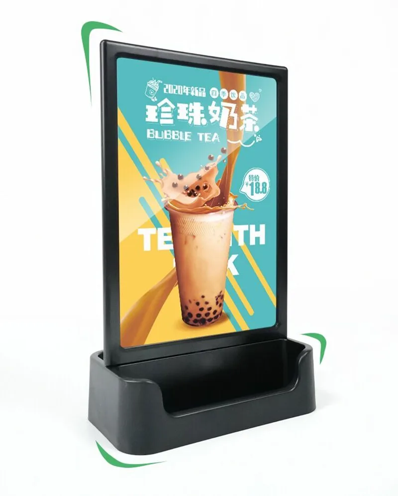 A4 Plastic 8.5 x 11 Inches Restaurants Table Menu Sign Holders Stand Paper Poster Ad Frame With Business Card Holder 100x200mm page turning plastic menu card holder display stand pageable table sign holder stand advertising poster frame