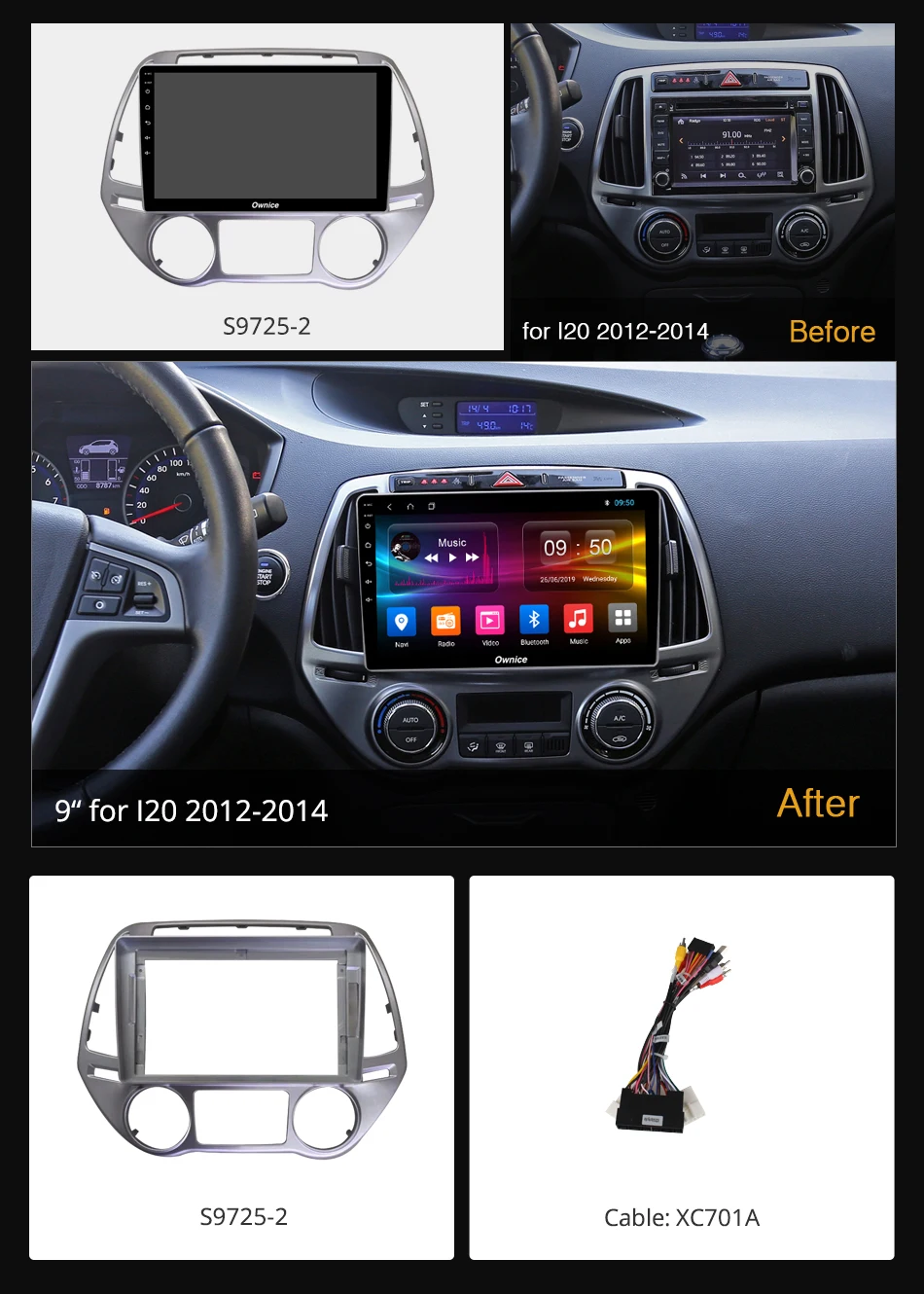 Top 360° Panoramic Android 9.0 8Core 4G+64G Car Multimedia Player CarPlay Auto DSP SPDIF GPS Radio for Hyundai i20 2012-2014 AT MT 8
