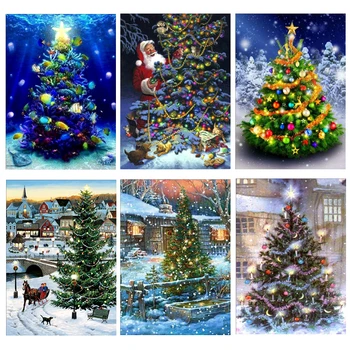 

Diamond Embroidered Christmas Tree 5D DIY Diamond Painting Cross Stitch Full Round Diamond Embroidery Mosaic