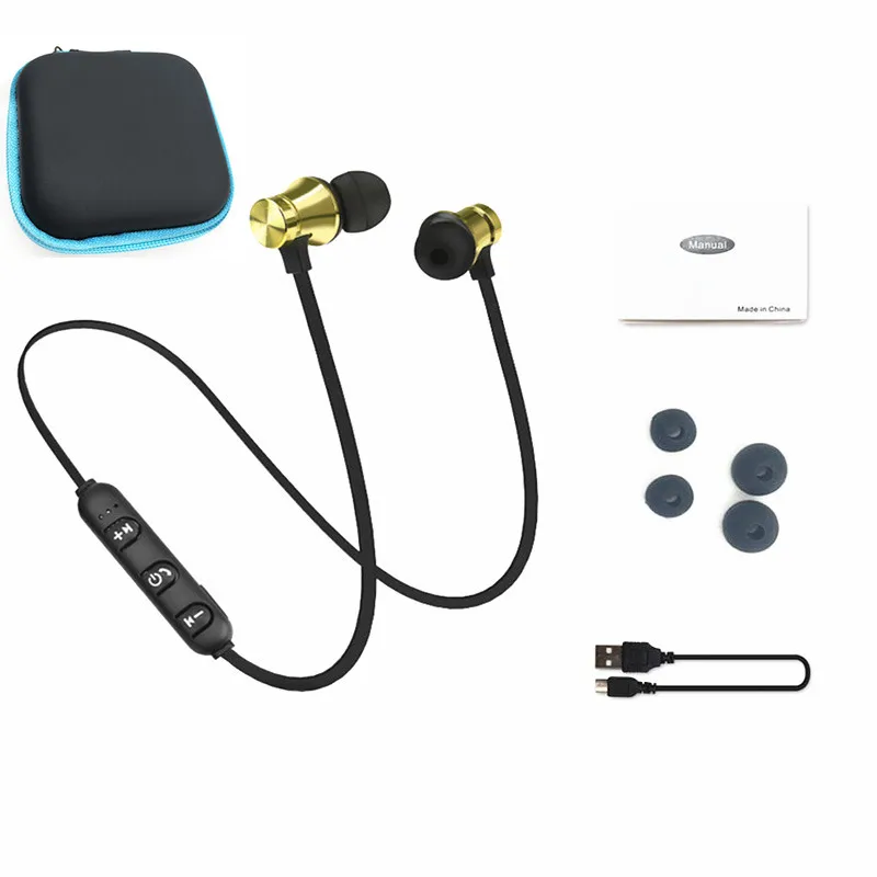 Gold with case Беспроводные наушники Bluetooth наушники Fone de ouvido для xiaomi мобильного телефона с шейным ремешком Ecouteur Auriculares Bluetooth V4.1 - Цвет: Gold with case