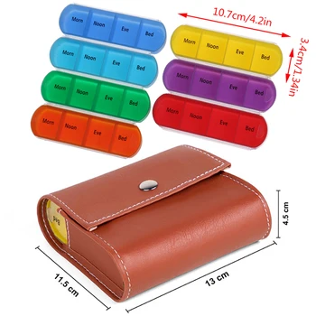 

Wallet Medicine Box Travel Case 28 Squares Weekly 7 Days Tablet Pill Box Holder Medicine Storage Organizer Container Case