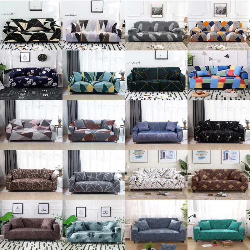 

1/2/3/4 Seater Stretch Sofa Cover Sectional Elastic Sofa Slipcover for Living Room Couch Cover L Shape Corner Armchair Cover