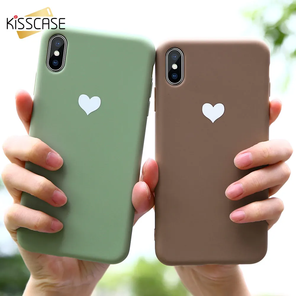 

KISSCASE Luminous Silicon Case For iPhone 7 6 6s 8 Plus X XR XS MAX Love Heart Glow in the Dark Phone Case Soft TPU Cover Coque