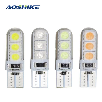 

AOSHIKE 2PCS LED Width Light High Temperature Silicone W5W T10 5050 6SMD Trunk lamp 12V 6 COB Car Interior Reading Dome Lights