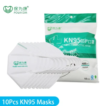 

POWECOM 10 Pcs KN95 Mask Nonwoven Mask Protective Face Mask KN95 Respirator Mask Reusable Safety Earloops Masks