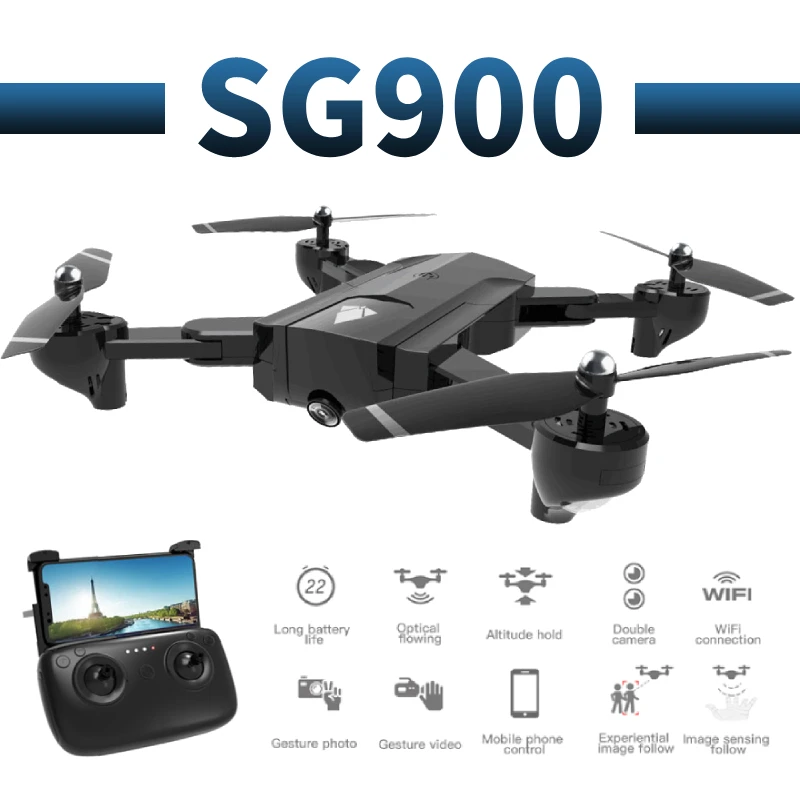 

SG900 profissional camera drone 720p/4k HD WiFi FPV Brush motor propeller Long Battery air RC dron Quadcopter