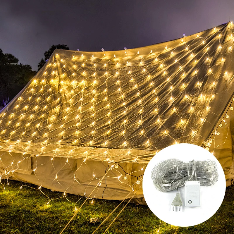 Led Christmas Net Lights Light Curtain Decoration Outdoor LED New Year Wedding Party Waterproof String Holiday Lamp | Лампы и