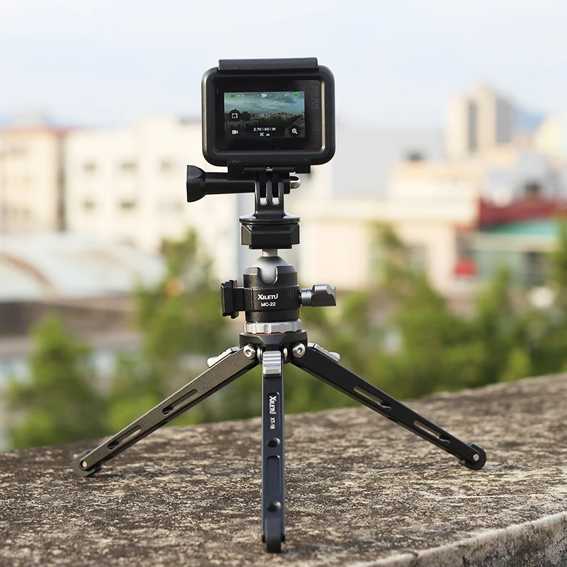XILETU MC22 Mini Cold Shoe Ball Head Dual Use 1/4 Screw Cold Shoe Aluminum Alloy for Camera Phone Speedlite Tripod Selfie Stick cold shoe ball head
