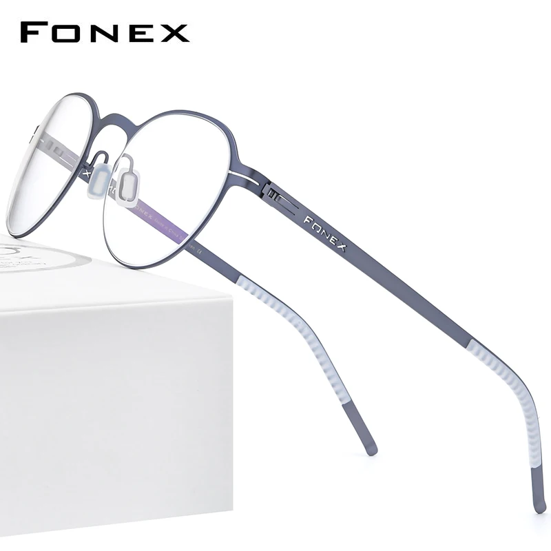 FONEX Оправа для очков из сплава женщин новинка 2020 круглые оптические оправы по