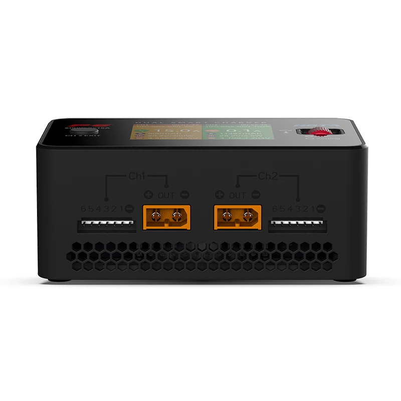 HOTA P6 DC 600W 15Ax2 Dual Channel Battery Balance Charger Smart Charger for Lipo 1-6S LiIon NiMH Battery with Type-C Output 36W