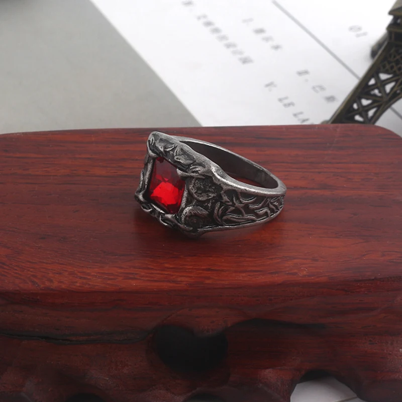 Game Dark Souls Series Men Rings Havel's Demon's Scar Chloranthy Badge Metal Ring Male Fans Cosplay Jewelry Accessories Finger Ring
