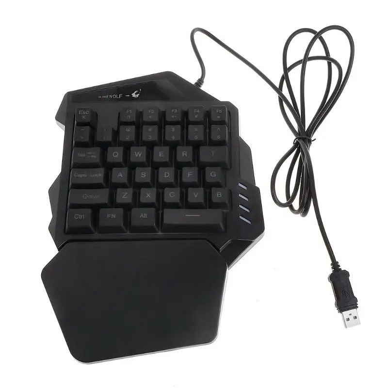 Игровая клавиатура механическая клавиатура с одной рукой USB Водонепроницаемый эргономичный портативный IBM ПК светодиодный светильник