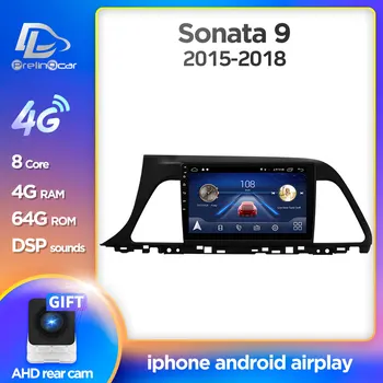 شراءPrelingcar Android10.0 لشركة هيونداي سوناتا 9 2014 15 16 2017 راديو السيارة الوسائط المتعددة مشغل فيديو لتحديد المواقع والملاحة لا DVD 2 Din DSP 4G