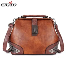 Модные женские сумки, женская кожаная сумка на плечо, женская сумка через плечо, сумки с замком, цепочкой, заклепками, винтажные женские сумки