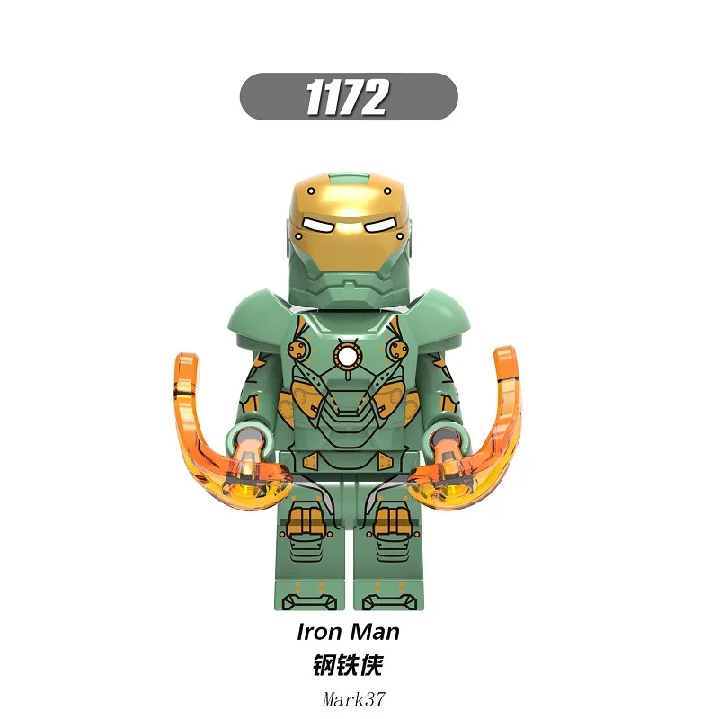 Одиночная строительных блоков Супер Герои Железный человек серии Mark 6 Mark 42 Mark 22 Mark 36 Mark 28 фигурки для детей игрушки XINH - Цвет: 1172 Wihtout Box