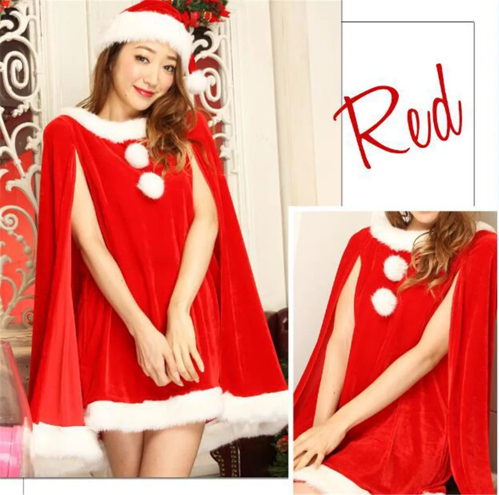 Women Christmas Santa Claus Costume XMAS Red Sexy Sweet Dress - Цвет: Красный