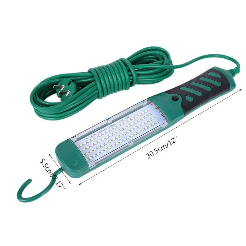 Günstige Tragbare LED Notfall Sicherheit Arbeit Licht Handheld 80 LED Perlen Taschenlampe Auto Inspektion Reparatur Taschenlampe 220V Mit Haken Tragbaren