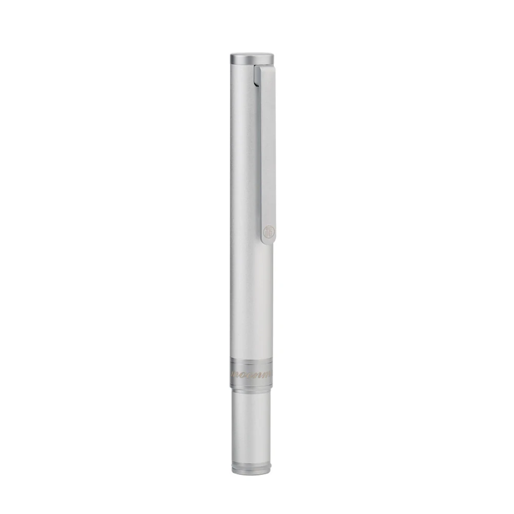 F0.5mm Moonman N1 Серебряная записывающая Студенческая мини-подарочная авторучка из алюминиевого сплава, деловая короткая авторучка, модный Карманный авторучка для путешествий - Цвет: F0.5mm