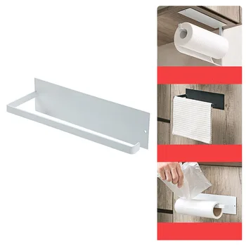 

Kitchen Paper Hanger Holder Paper Towel Rack Cabinet Roll Paper Rack Hanger Free Punch Bathroom Wall-mounted Storage Racks