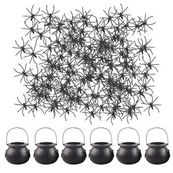 

Mini Witch Pot Halloween Plastic Spider Sets