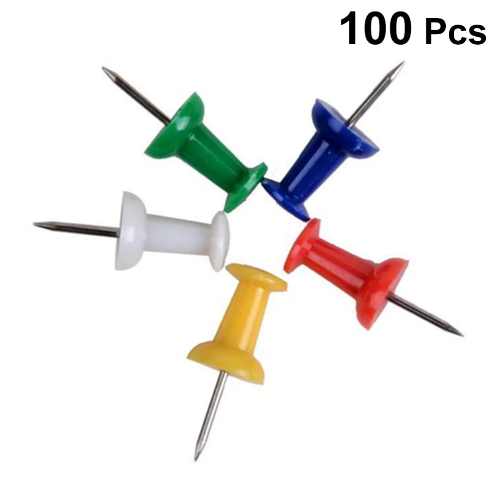 100Pcs Pushpin Thumbtack Pins Decorative DIY Tool for School Home